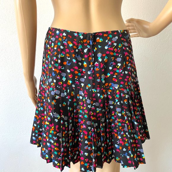 Pleated Mini Skirt | Polka Dot Skirt | Colorful Skirt | Low Waist Skirt | Size 4 - Picture 5 of 8